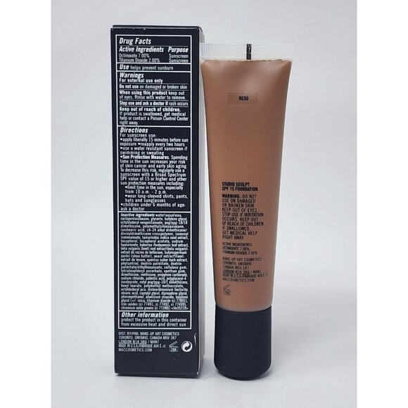 New MAC Studio Sculpt Foundation SPF 15 Full Size NC50 - Picture 2 of 3